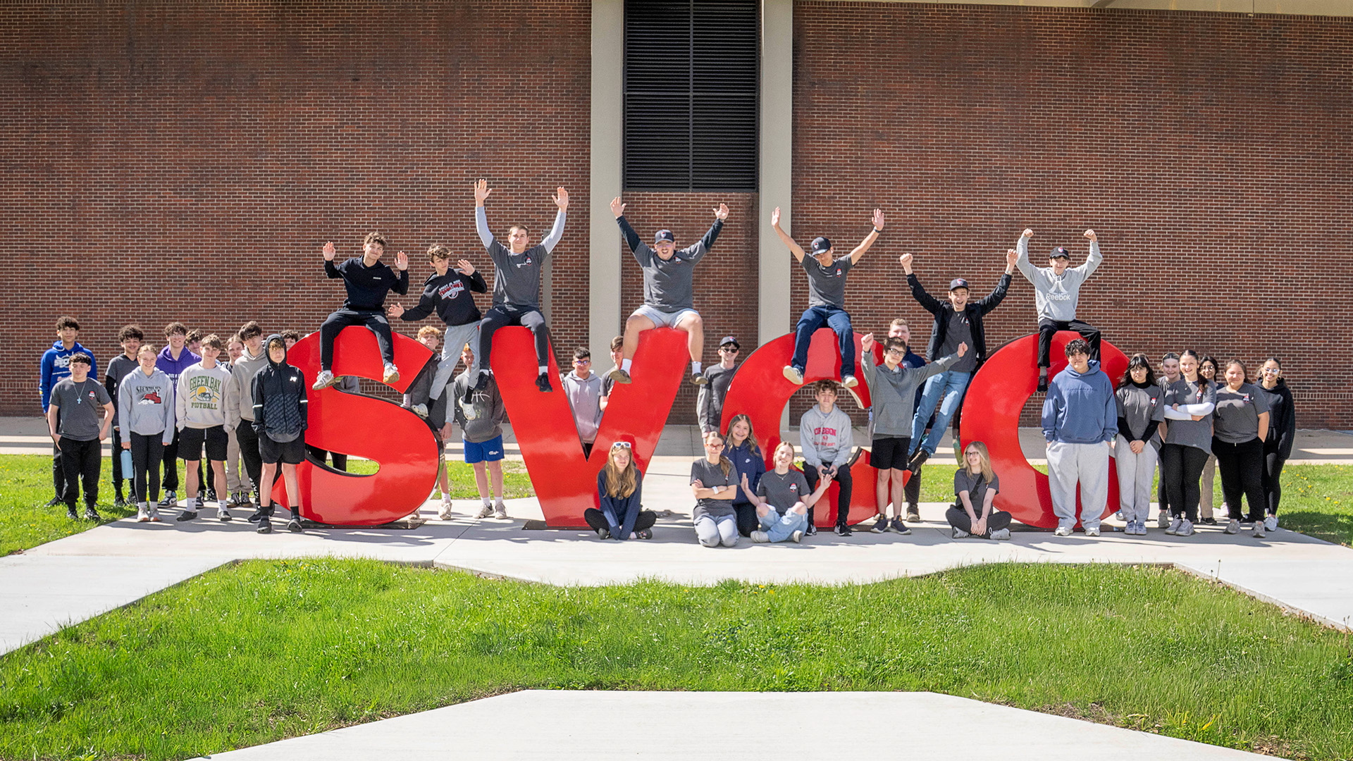 2025 Impact Students in front of the SVCC Letters
